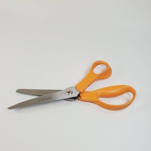 Fiskars Bent Scissors 9" Zig Zag Stainless Steel Orange Discontinued